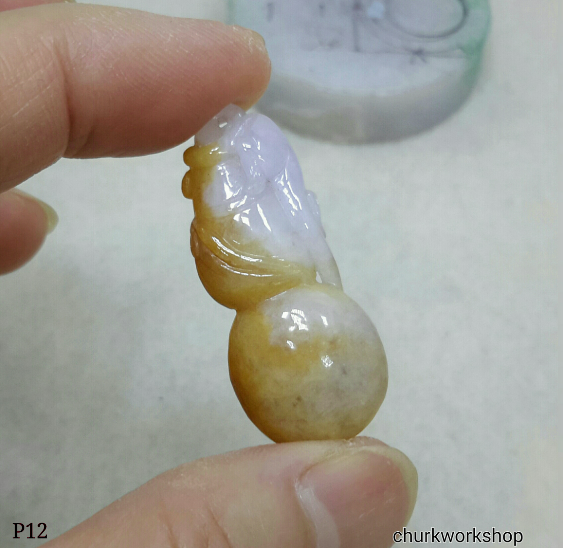 Lavender jade monkey pendant