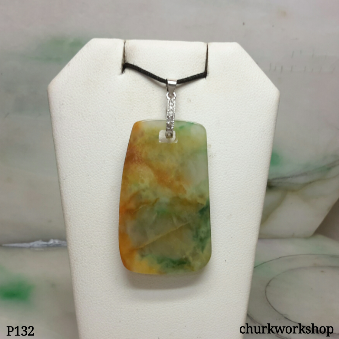 Multi-color jade pendant