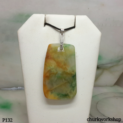 Multi-color jade pendant