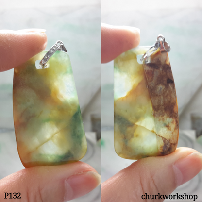 Multi-color jade pendant
