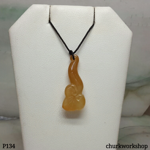 Red jade pendant, red jade Ruyi pendant (如意)