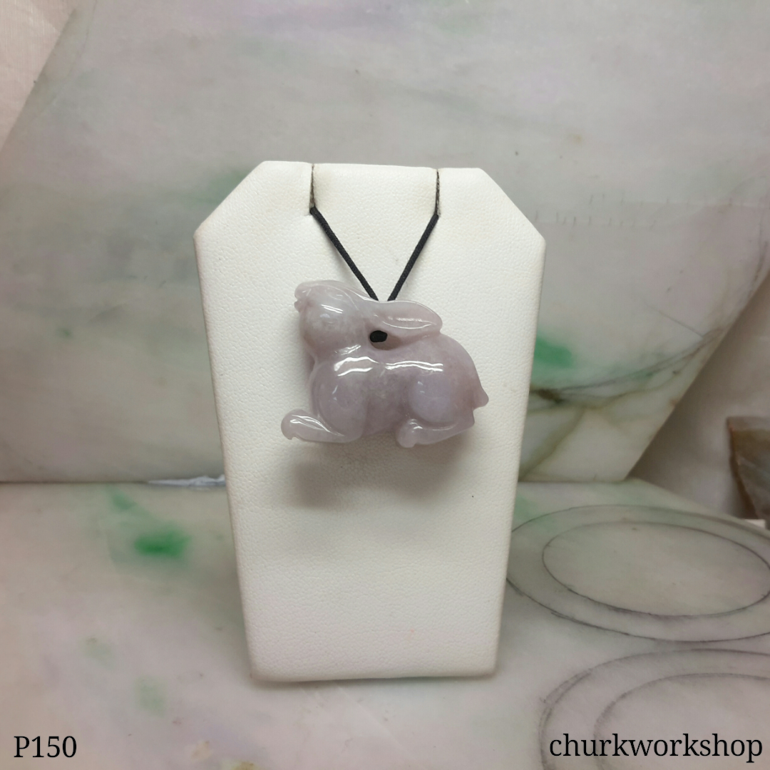 Lavender jade rabbit pendant