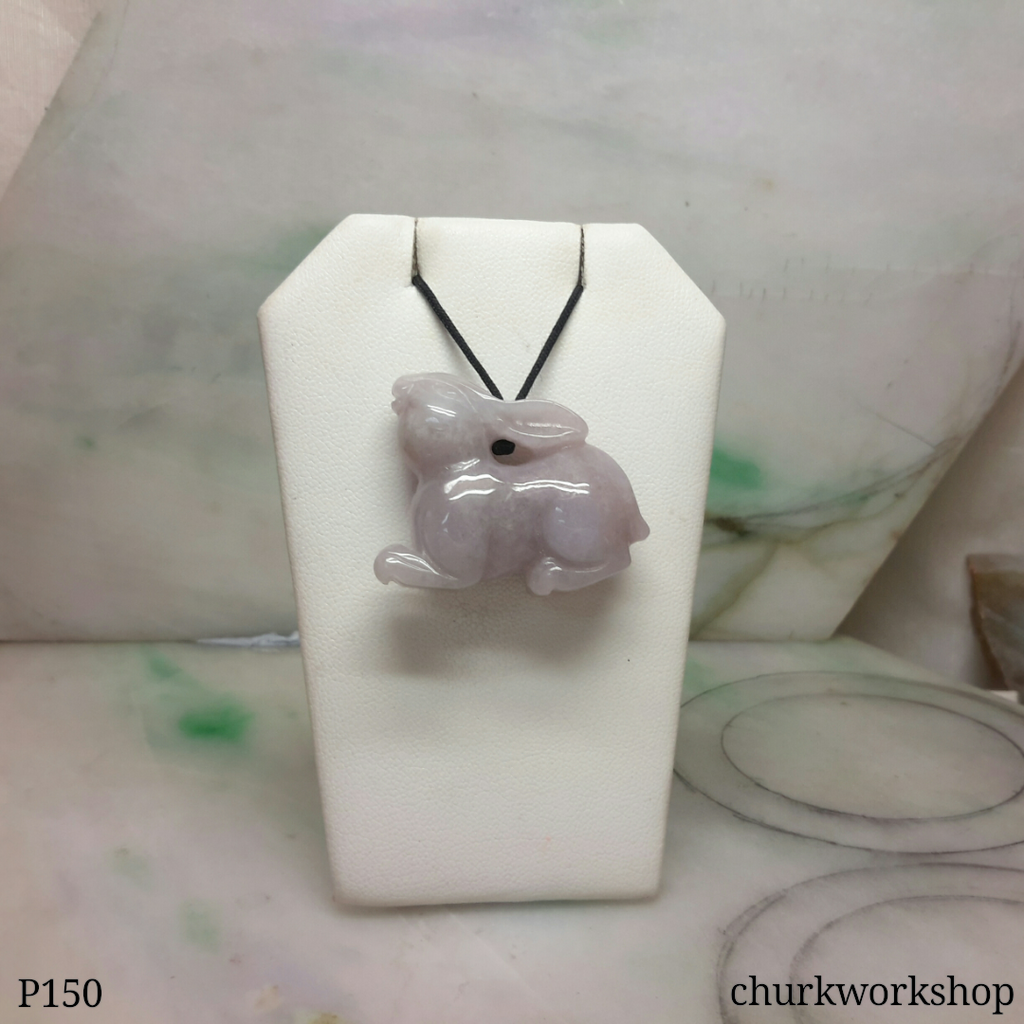 Lavender jade rabbit pendant – Churk Work Shop