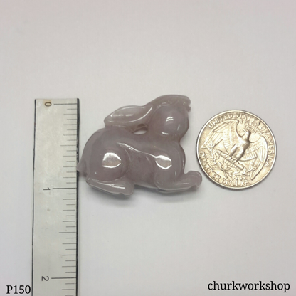 Lavender jade rabbit pendant