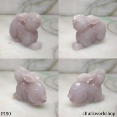 Lavender jade rabbit pendant