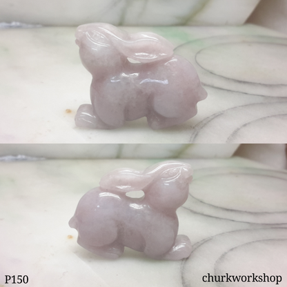 Lavender jade rabbit pendant