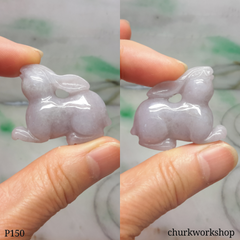 Lavender jade rabbit pendant
