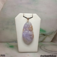 14K lavender jade carved pendant