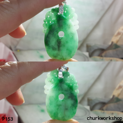 Carved jade pendant.