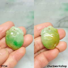 Multi color jade peach pendant
