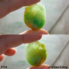 Multi color jade peach pendant