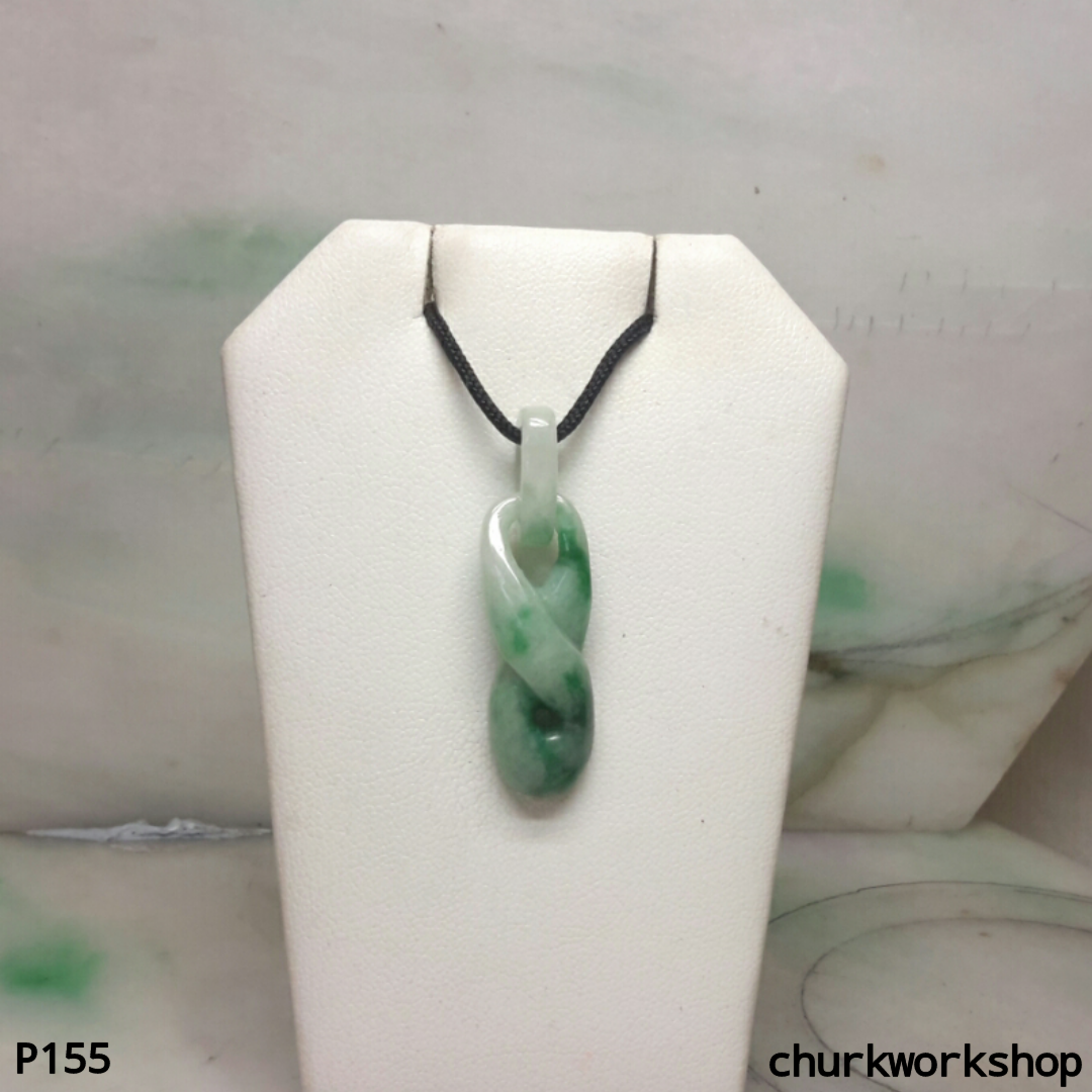 Jade pendant with bail connected