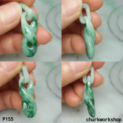 Jade pendant with bail connected