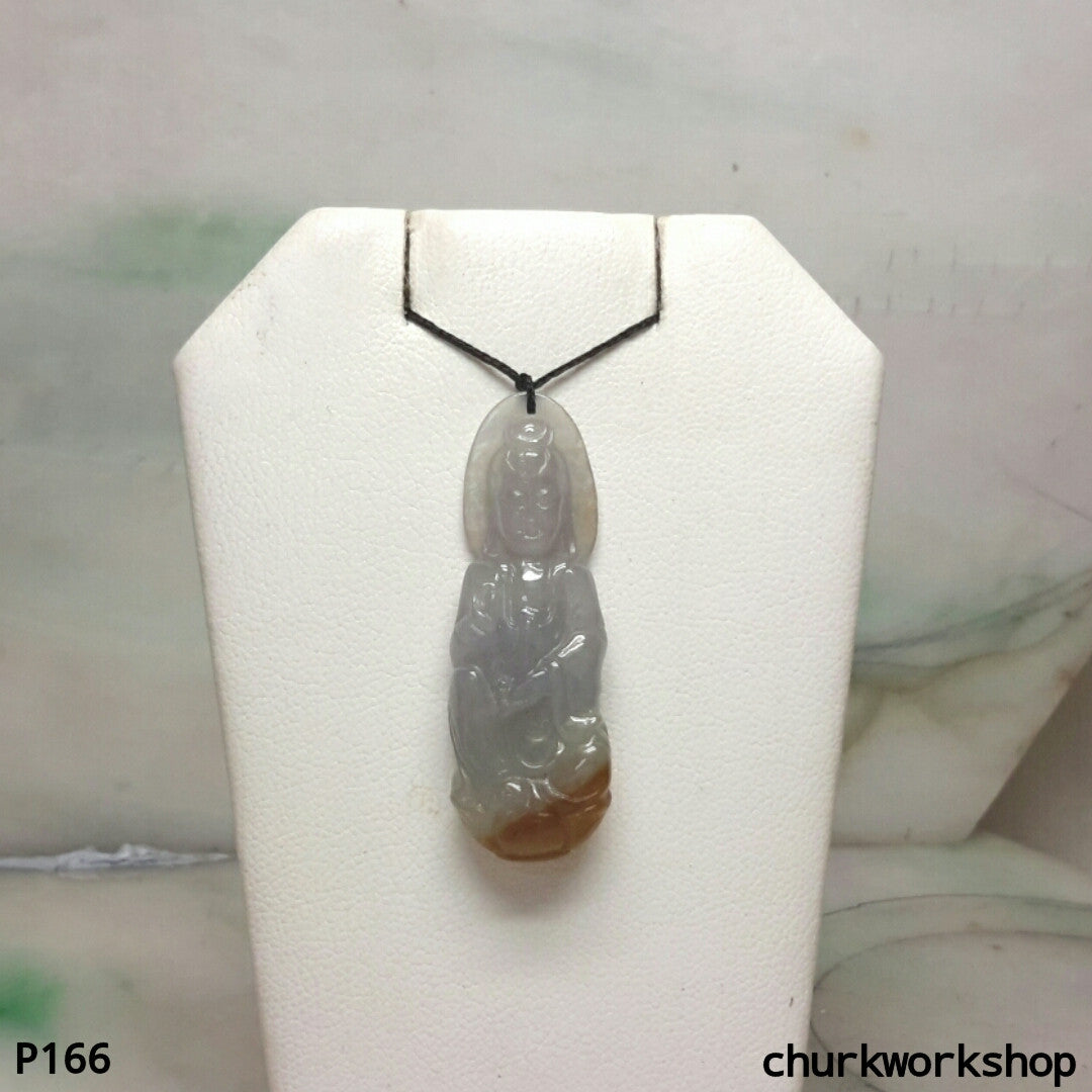 Grayish lavender jade lady Buddha