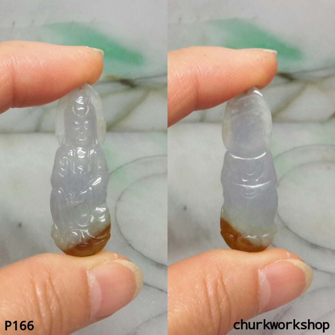 Grayish lavender jade lady Buddha