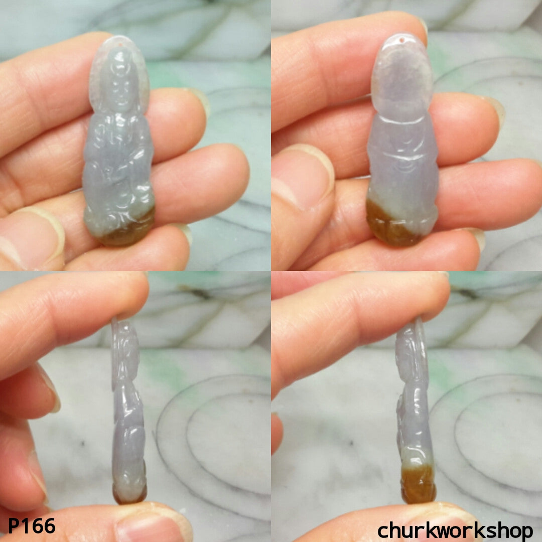 Grayish lavender jade lady Buddha