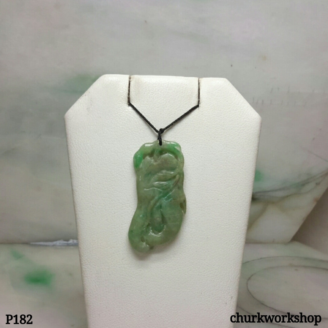 Light green jade carved pendant