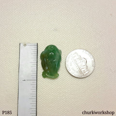 Green jade lucky frog pendant