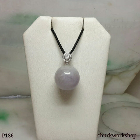 Lavender jade bead pendant