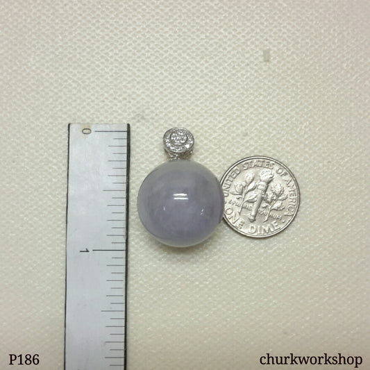 Lavender jade bead pendant