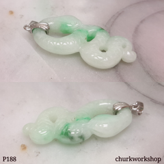 Natural color jade snake pendant