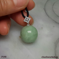 Light green jade bead pendant