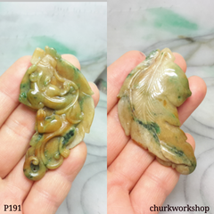 Multicolor jade dragon pendant