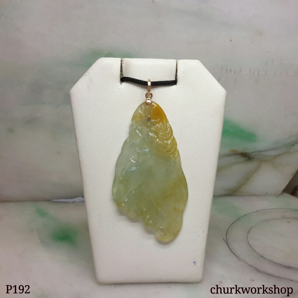 Yellow jade Buddha hand pendant