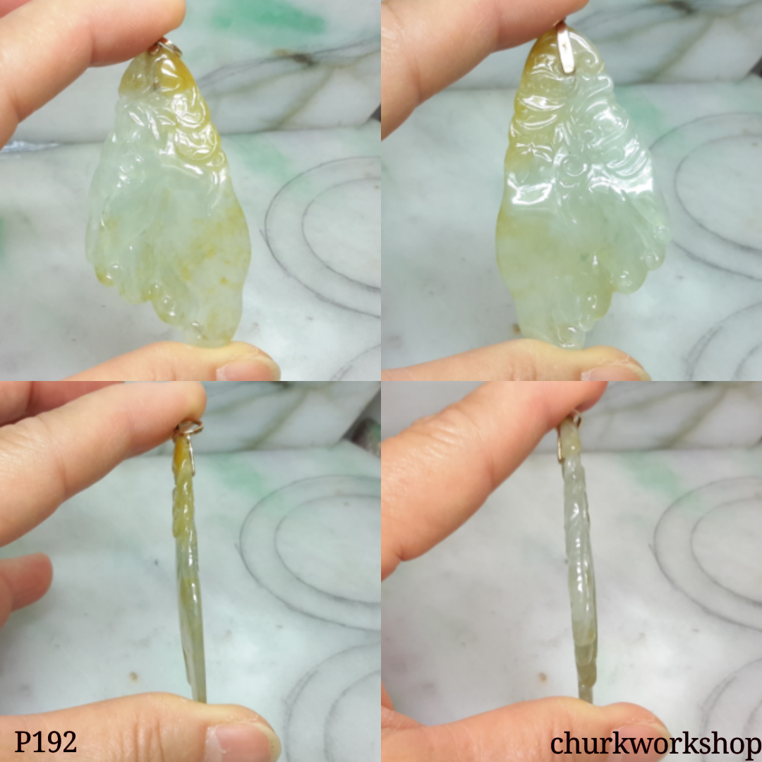 Yellow jade Buddha hand pendant