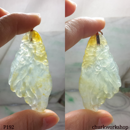 Yellow jade Buddha hand pendant