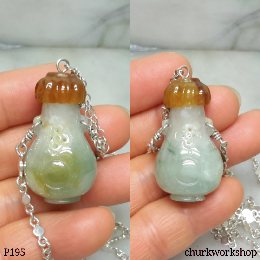 Essential oil diffuser jade necklace