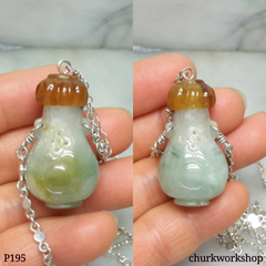 Essential oil diffuser jade necklace