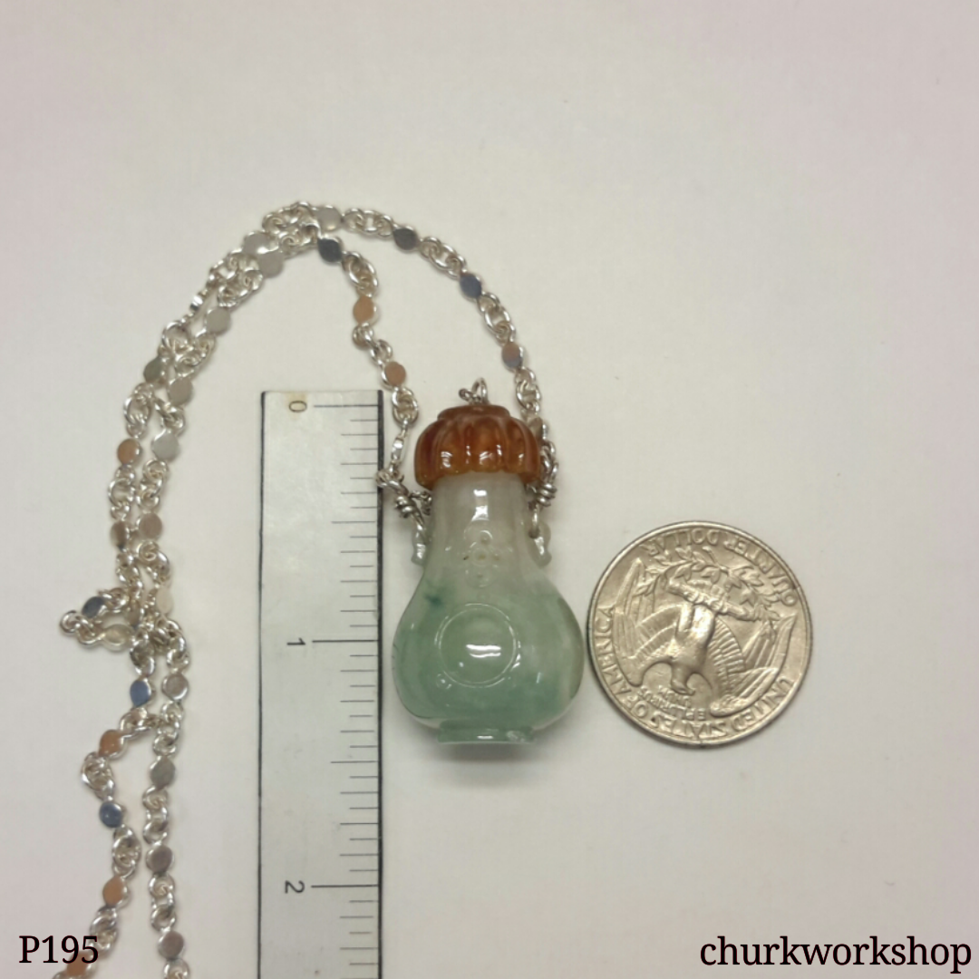 Essential oil diffuser jade necklace