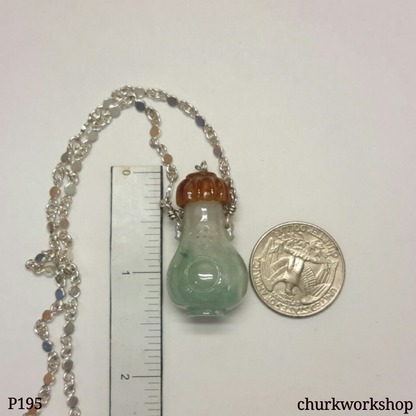 Essential oil diffuser jade necklace