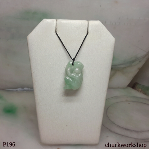 Light green jade monkey pendant