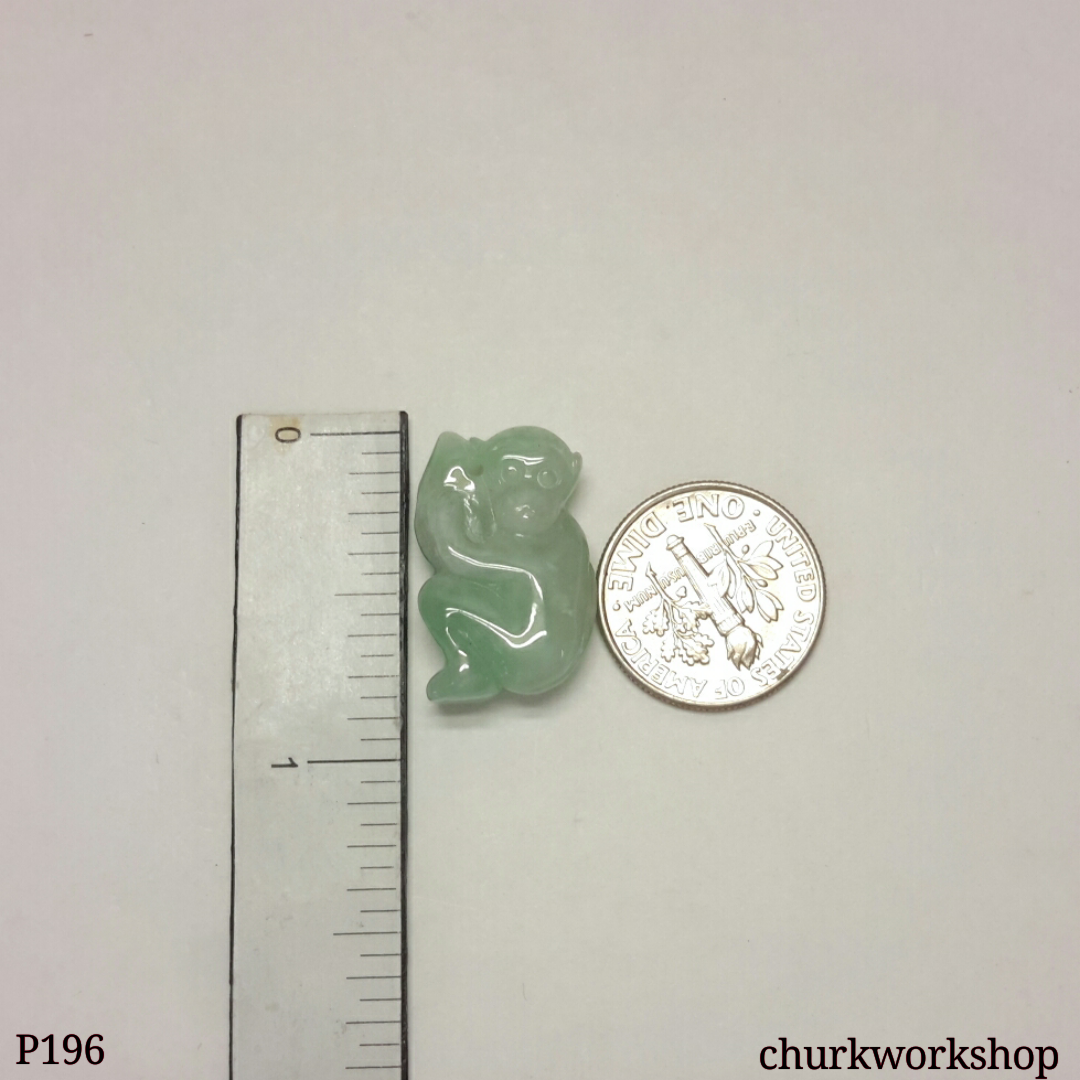 Light green jade monkey pendant