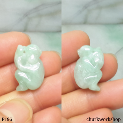 Light green jade monkey pendant