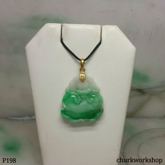 Green jade Bat & Ruyi pendant