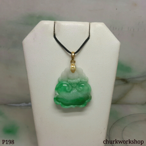 Green jade Bat & Ruyi pendant