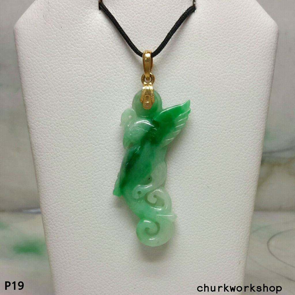 Reserved for someone special Green jade bird pendant