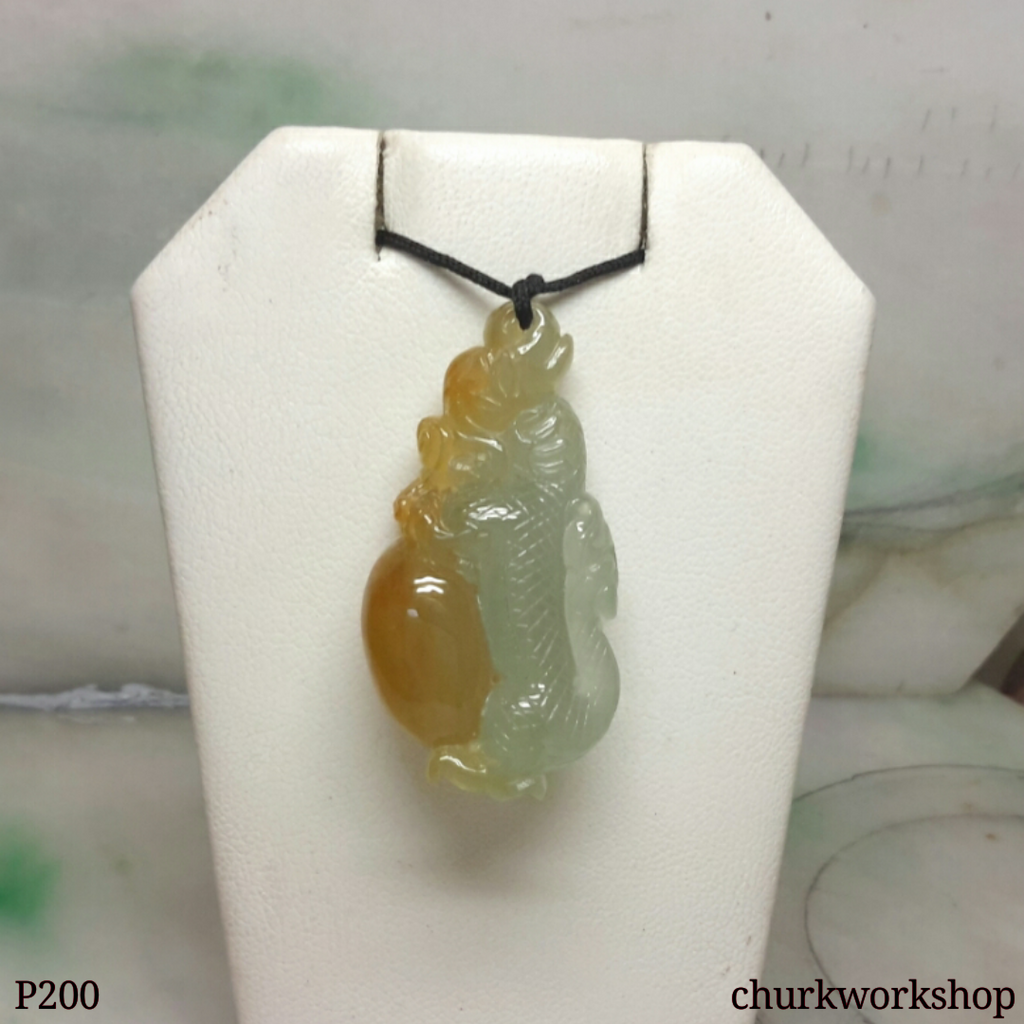 Yellow jade Dragon pendant