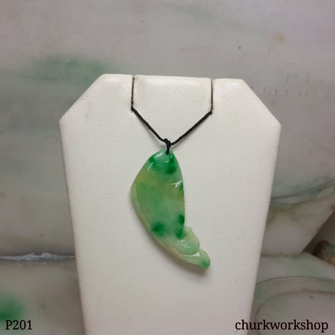 Green jade fish pendant