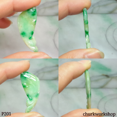 Green jade fish pendant