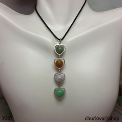 Multi-color jade beads pendant