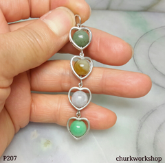 Multi-color jade beads pendant