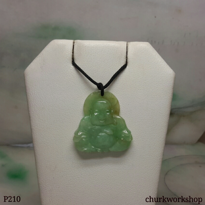 Light green jade happy Buddha pendant