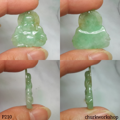 Light green jade happy Buddha pendant