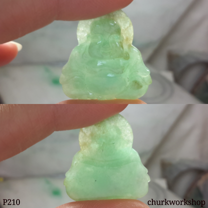 Light green jade happy Buddha pendant