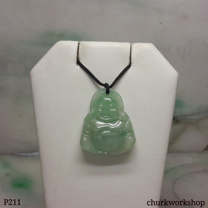 Light green jade happy Buddha pendant