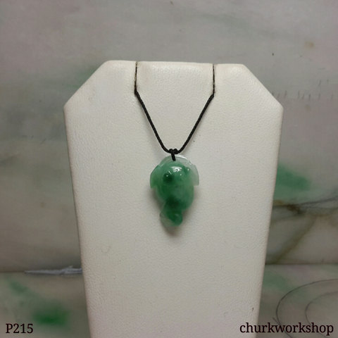 Jade lucky frog pendant